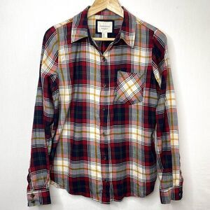 NWT Forever 21 100% Cotton Woven Plaid Button Down Shirt - Medium